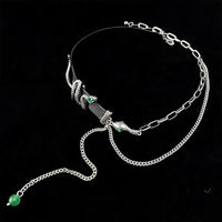 Spider Serpent Black Leather Collar Choker Necklace Punk