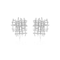 Braided Woven Dainty Earrings Silver