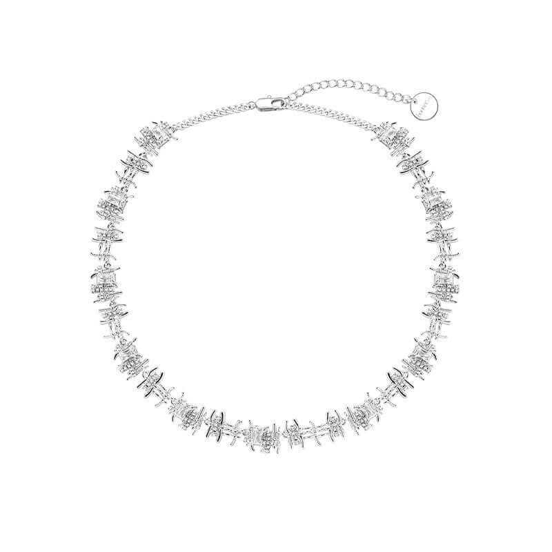 Silver Braided Woven Necklace