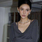 Braided Woven Dainty Choker Necklace Set Silver