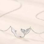 Silver CZ Dolphin Pendant Necklace