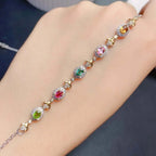 Silver Colorful Crystal Bracelet