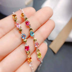 Silver Colorful Gemstone Bracelet
