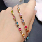 Silver Colorful Tourmaline Bracelet