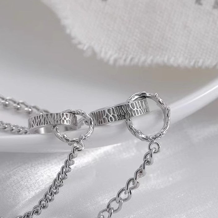 Silver Connection Rings Bracelet