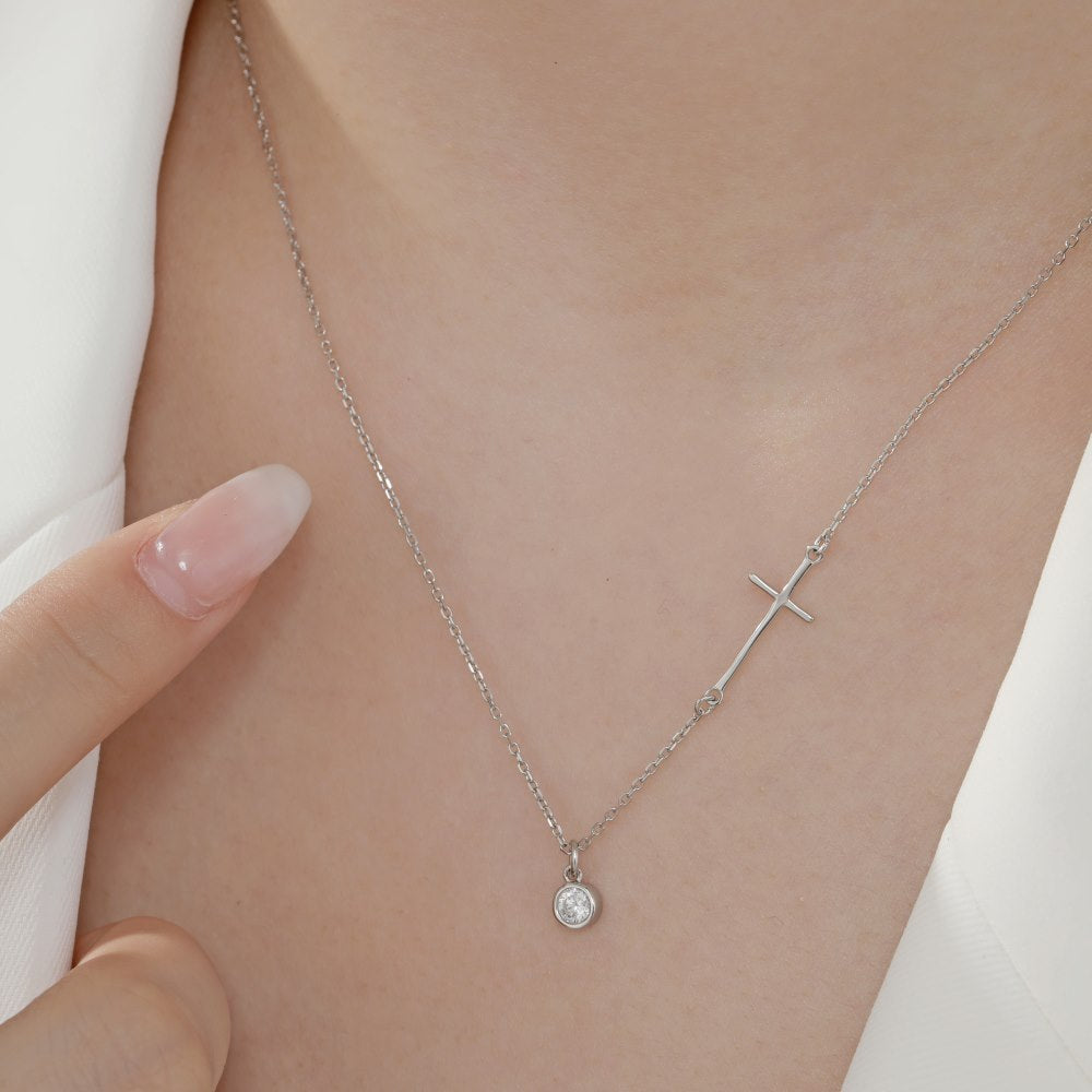 Silver Cross Chain Necklace