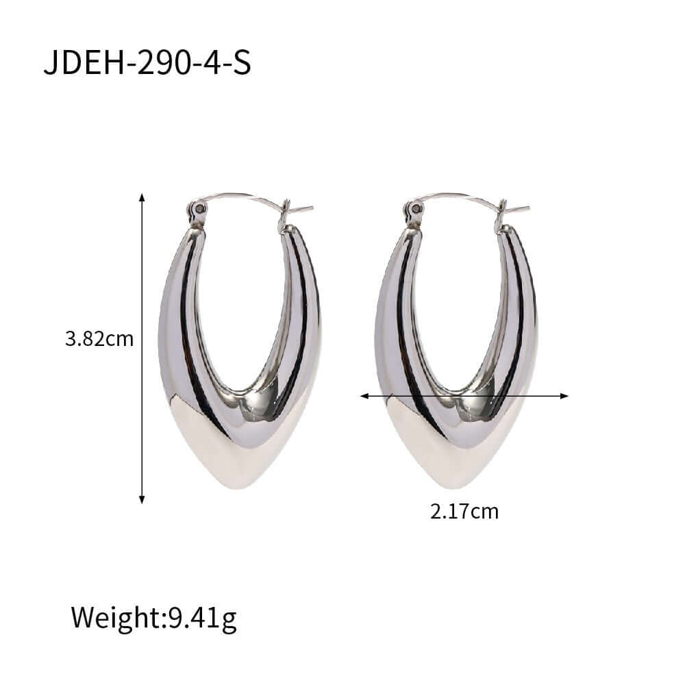 18K Gold Plated Curve Hoop French Earrings