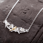 Silver Dove and Olive Branch Necklace