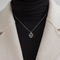 Silver Flower Pendant Necklace