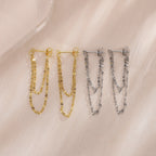 Silver Gold Chain Layered Drop Earrings