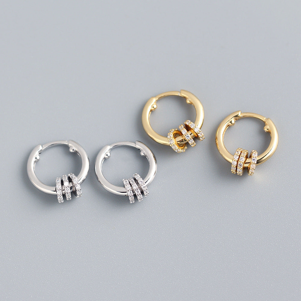 Multi Way Geometric Small Ring Huggie Hoop Earring