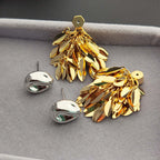 Silver Gold Plated Leaf Earrings