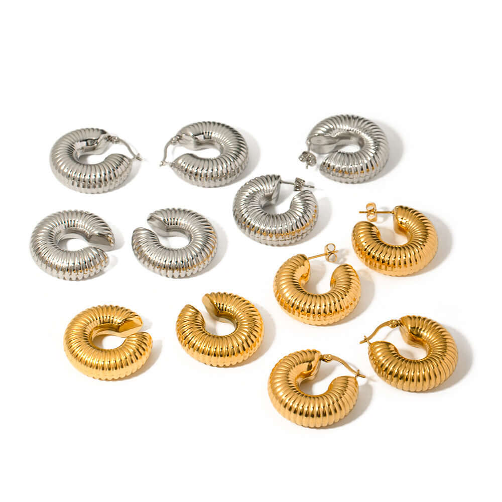 Spiral C Fat Hoop Earrings Non Pierced Ear Climber Ear Cuff – Jazzy Tune