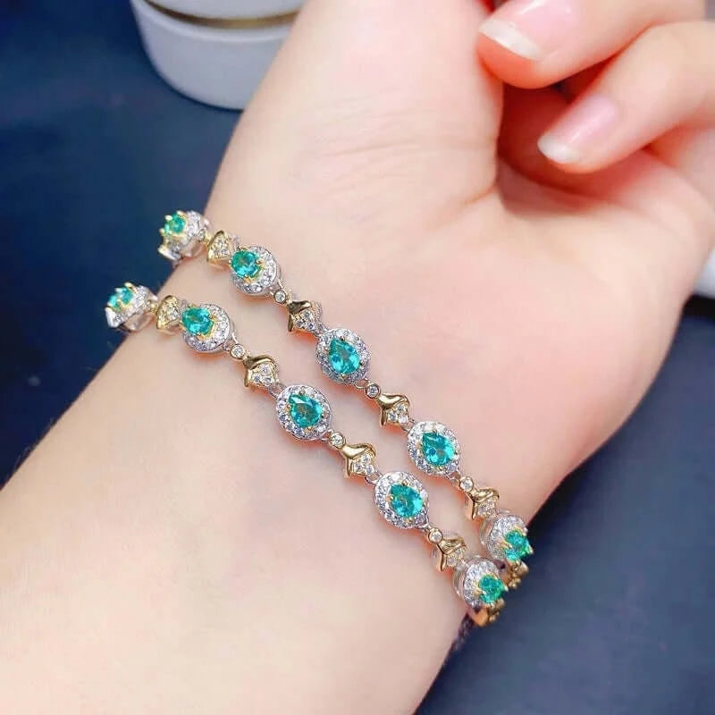 Silver Green Topaz Bracelet