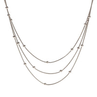 14K Gold Layering Herringbone Beads Chain Necklace