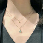 Silver Labradorite Crystal Necklace