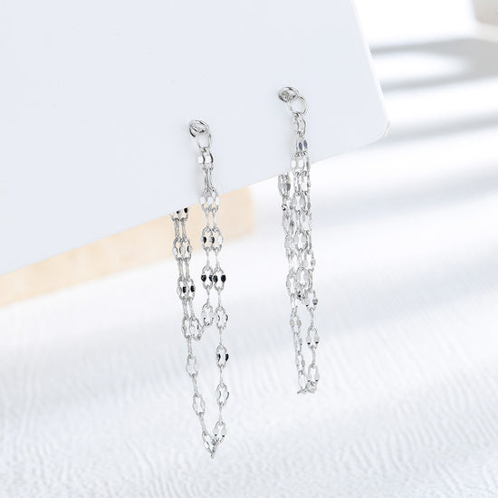 Silver Layered Drop Earrings