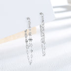 Silver Layered Drop Earrings