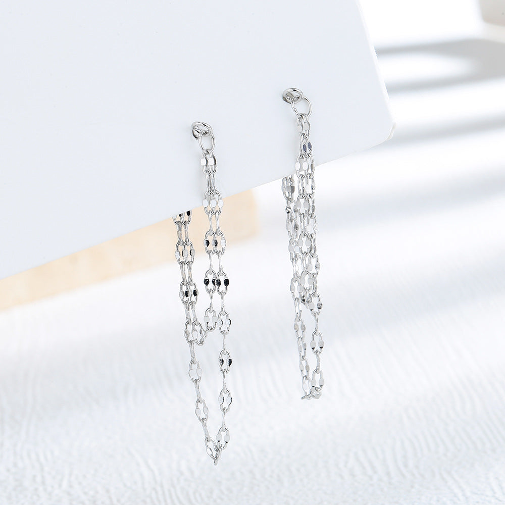 Silver Layered Drop Earrings