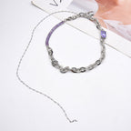 Silver Lock CZ Chain Necklace