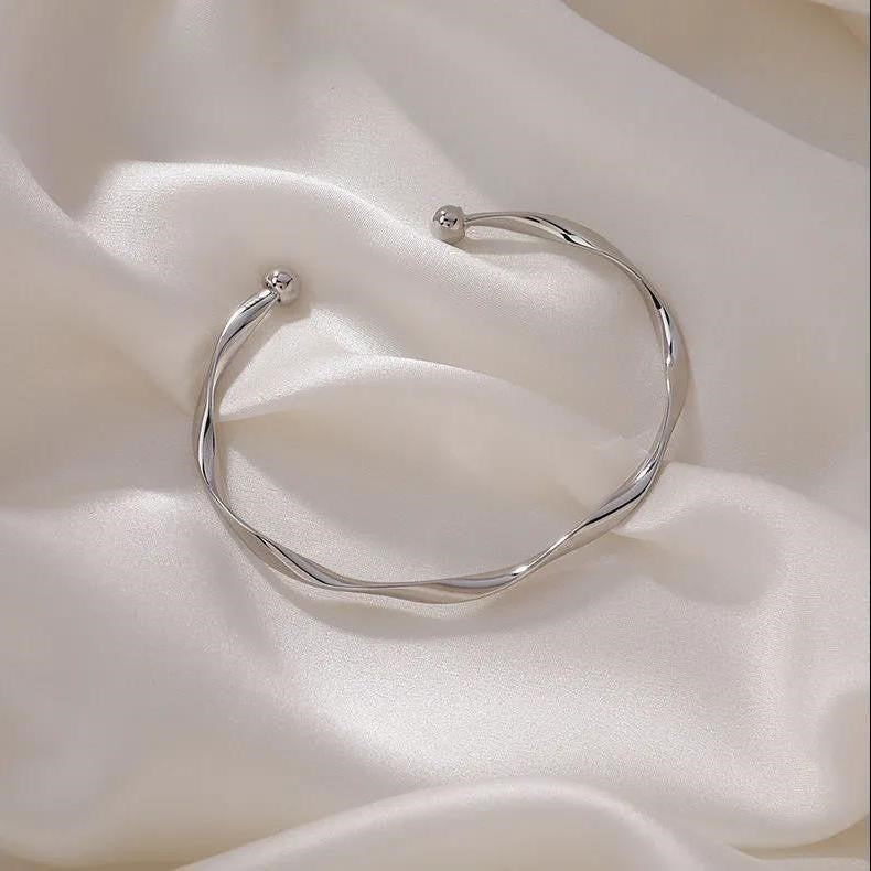 Silver Mobius Open Cuff Bracelet