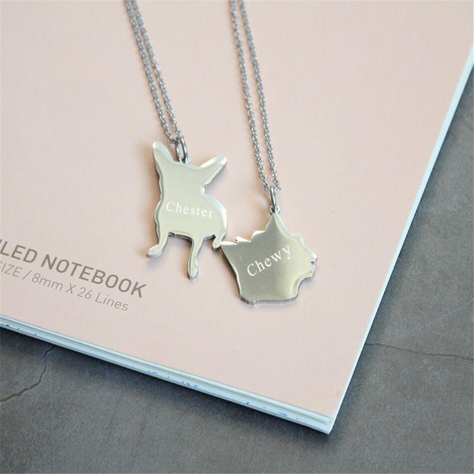 Silver Pet Portrait Pendant Necklace