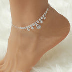 Silver Rhinestone Anklet