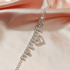 Silver Rhinestone Heart Dainty Anklet