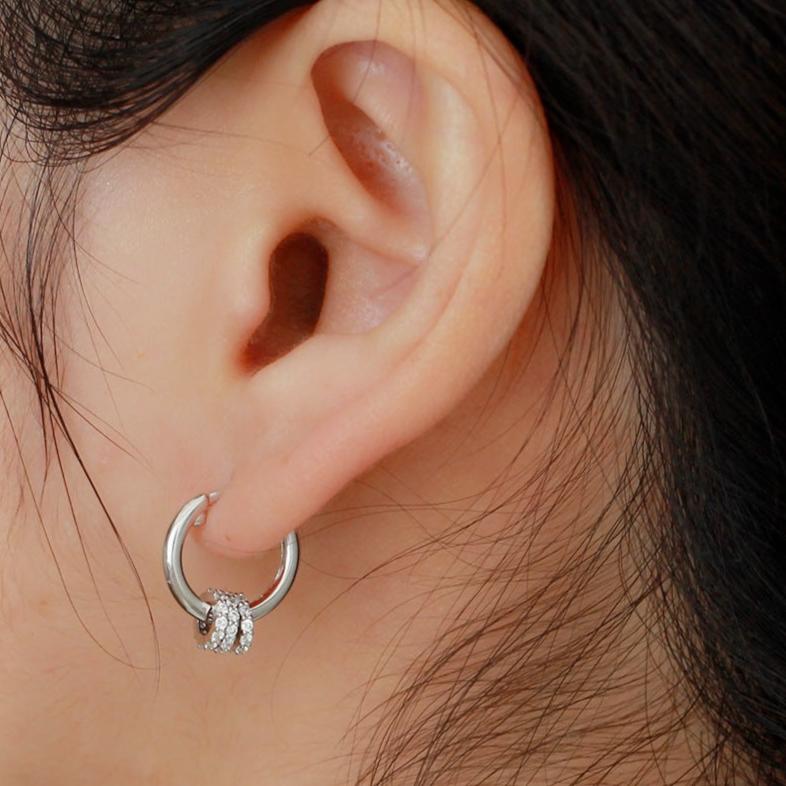 Multi Way Geometric Small Ring Huggie Hoop Earring