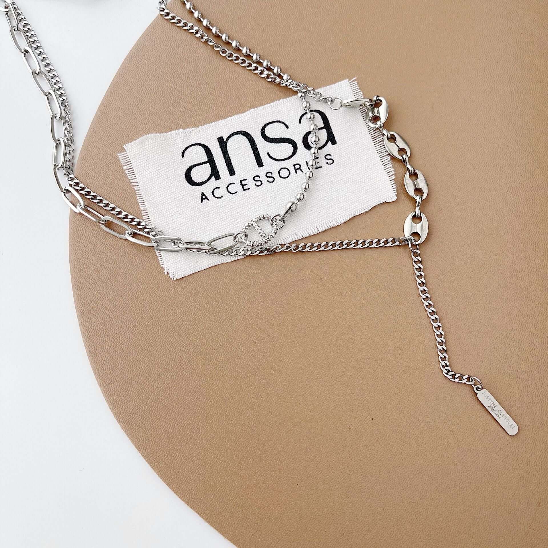 Silver Simple Layered Chain Necklace