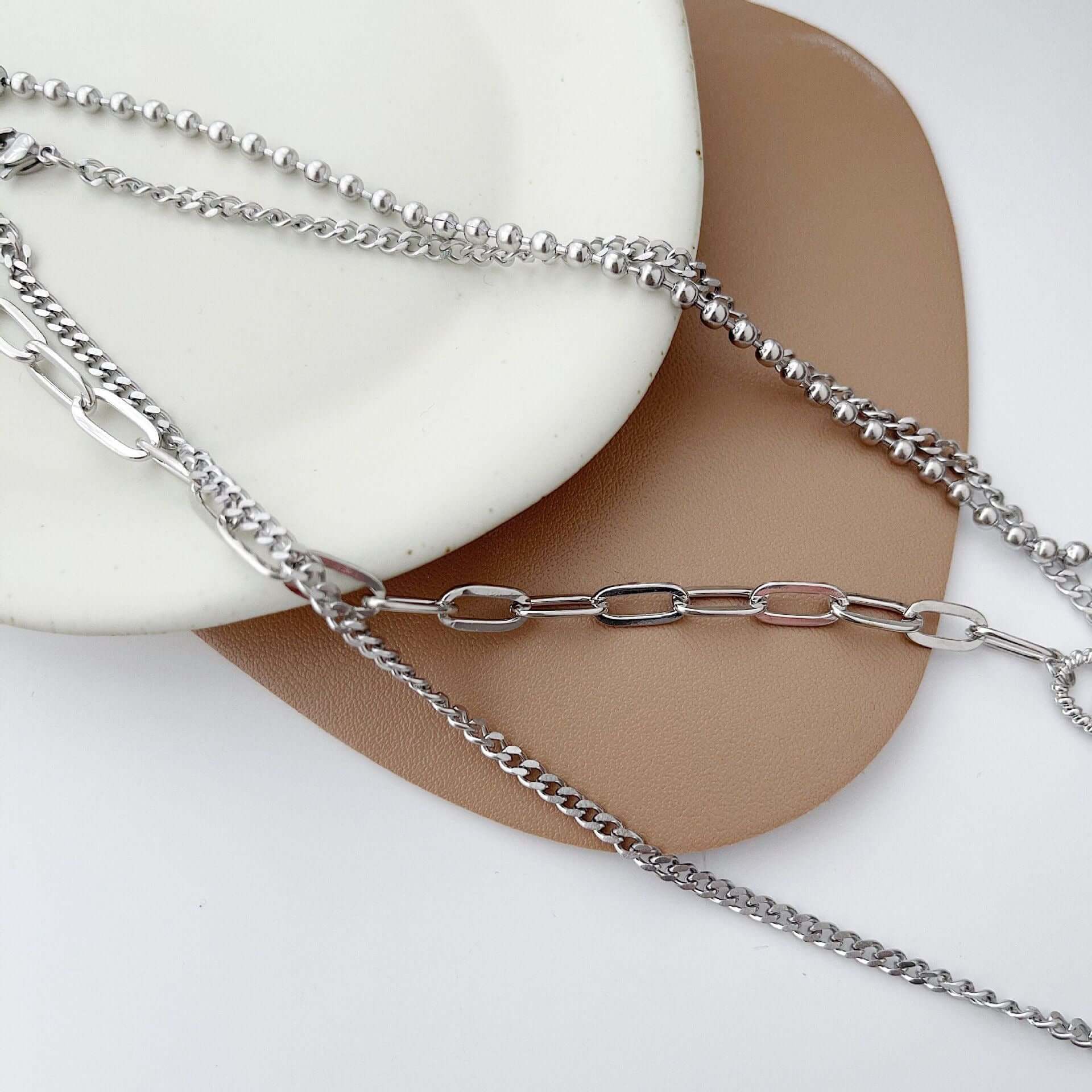 Silver Simple Layered Necklace