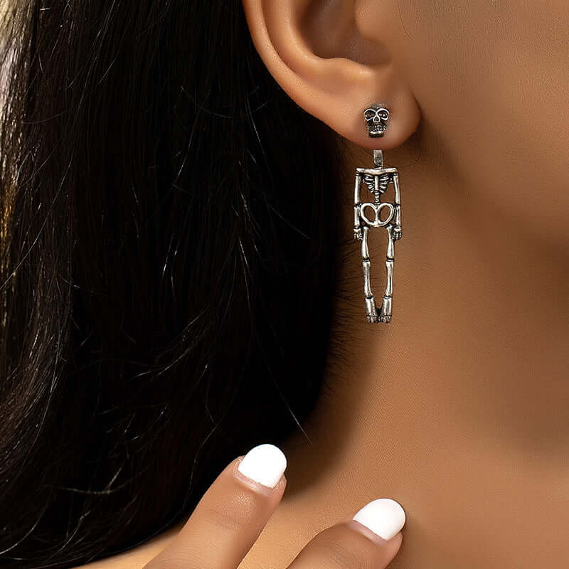 3 Ways Skull Skeleton Ear Jacket Earrings Stud | YM5089