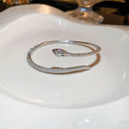 Silver Snake Bangle Open Cuff Bracelet
