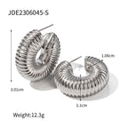 18K Gold Plated Spiral C Hoop Earrings | JDE2138