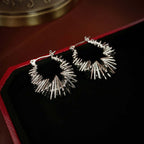 Silver Spiral Triangle Earrings