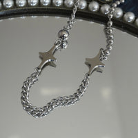 Silver Star Curb Necklace