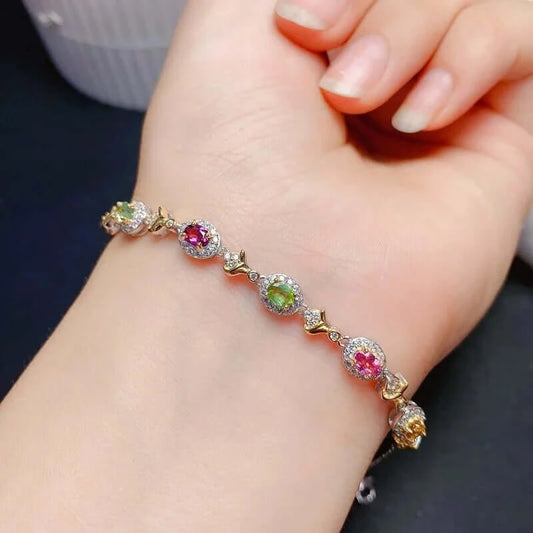 Silver Tourmaline Jewelry Bracelet