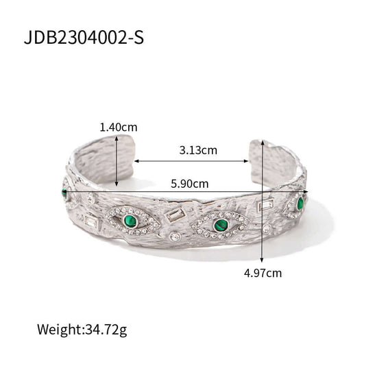18K Gold Evil Eye Bangle Bracelet