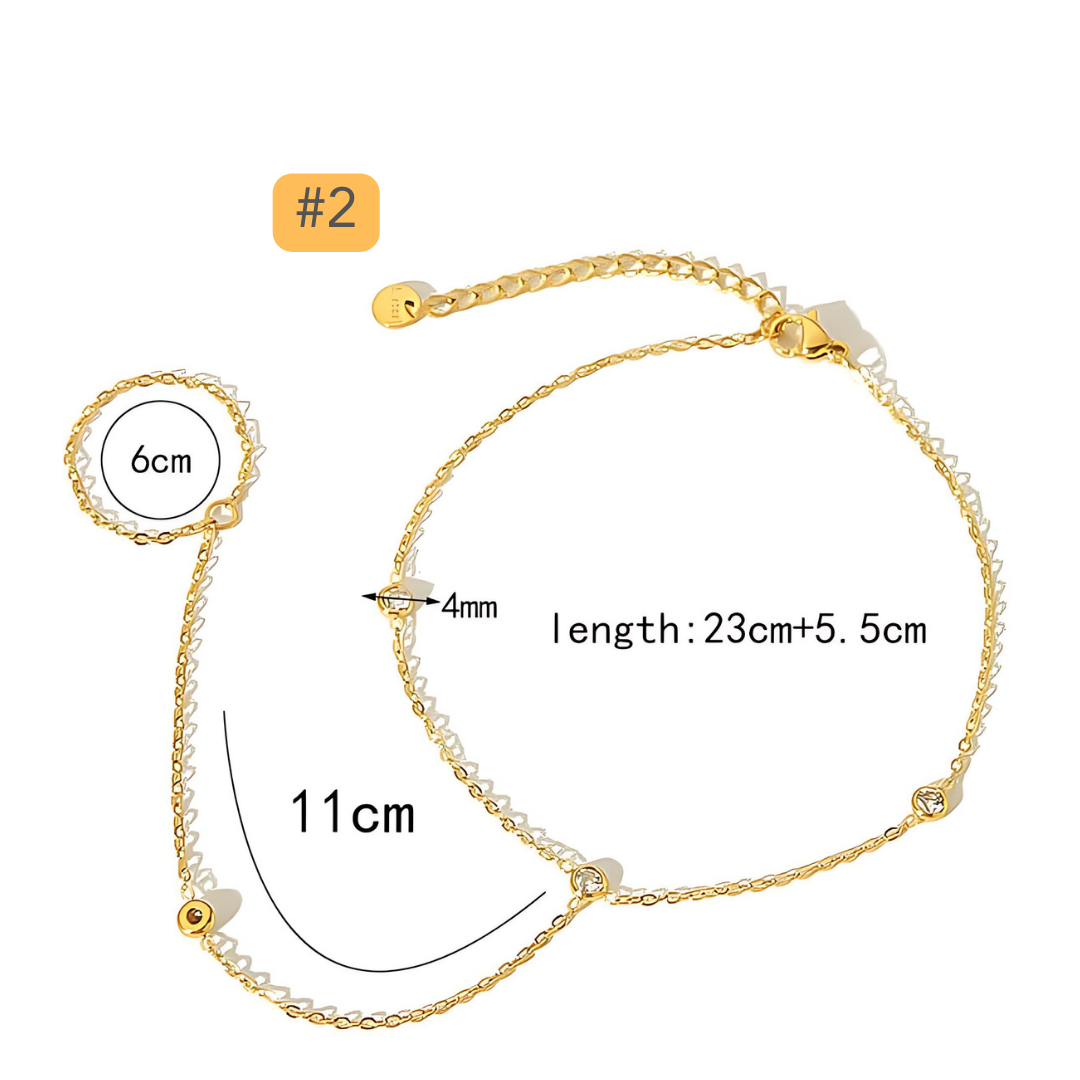 Simple Gold CZ Link Anklet