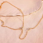 Simple Gold Diamond Link Anklet