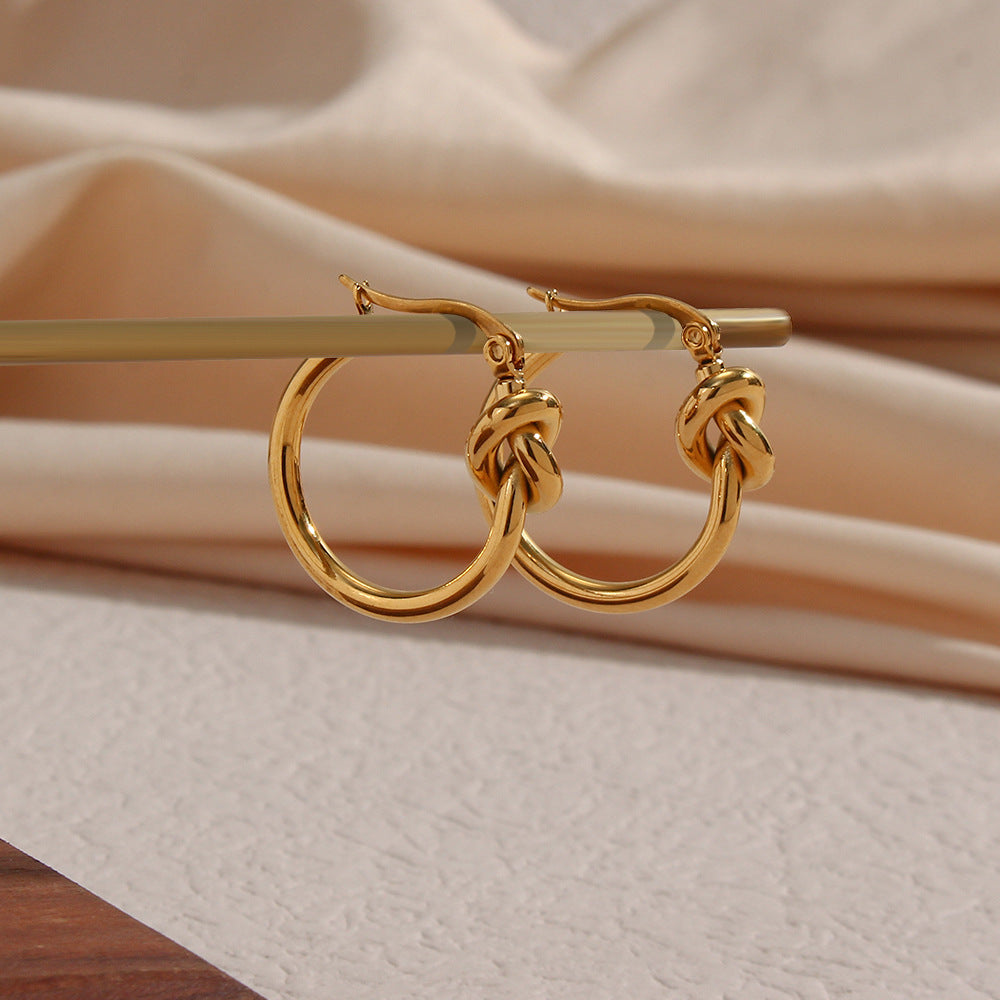 Gold Simple Knot Earrings