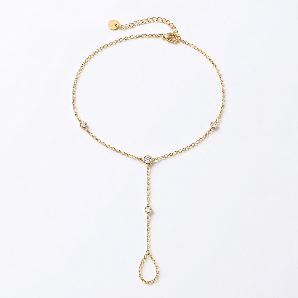 Simple Gold Plated Cross Anklet Link Chain