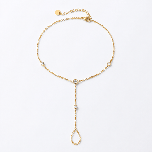 Simple Gold Plated Cross Anklet Link Chain