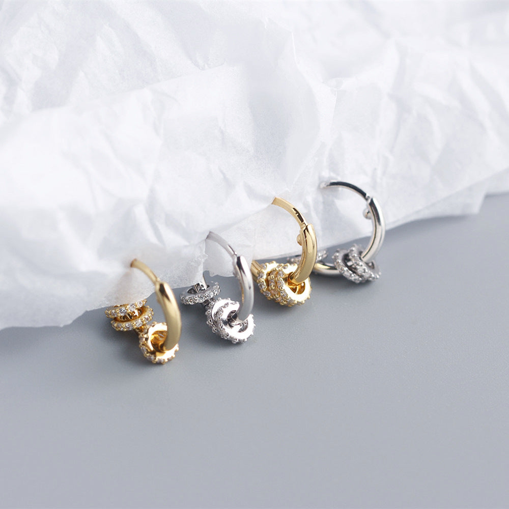 Multi Way Geometric Small Ring Huggie Hoop Earring