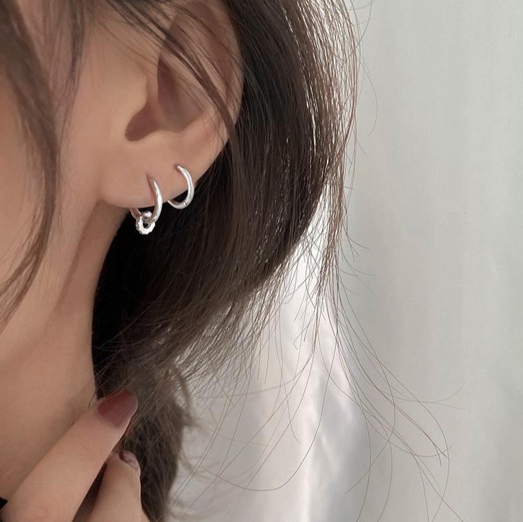 Multi Way Geometric Small Ring Huggie Hoop Earring