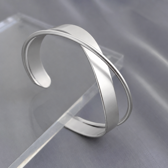 Simple Matte Finish Mobius Bangle Cuff Bracelet