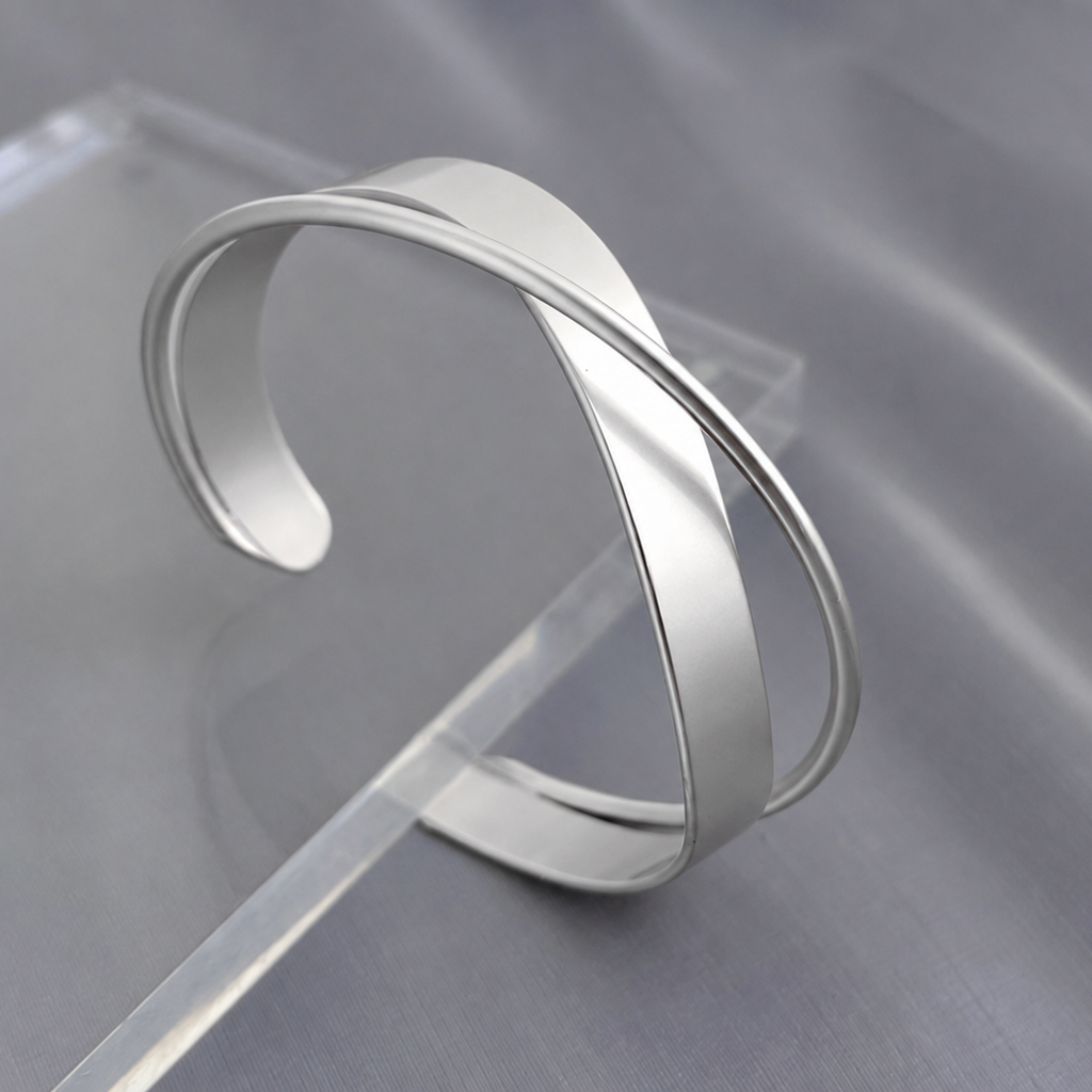 Simple Matte Finish Mobius Bangle Cuff Bracelet