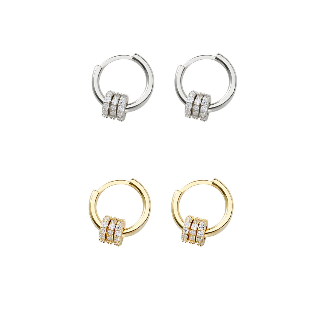 Multi Way Geometric Small Ring Huggie Hoop Earring