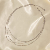 14K Gold Layering Herringbone Beads Chain Necklace