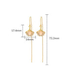 14K Gold Plated Ginkgo Leaf Threader Earrings